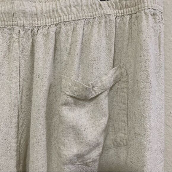 LINEN SHORTS Women’s XXL Cream Pull String Elastic Waist Pockets 30% Linen. - Picture 6 of 14